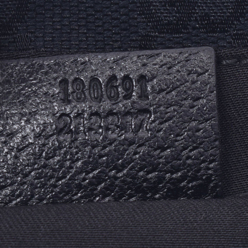 Gucci Gucci Waist Pouch Black 180691 Unisex GG Canvas Leather Body Bag AB Rank Used Silgrin
