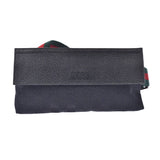 Gucci Gucci Waist Pouch Black 180691 Unisex GG Canvas Leather Body Bag AB Rank Used Silgrin