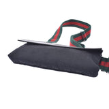 Gucci Gucci Waist Pouch Black 180691 Unisex GG Canvas Leather Body Bag AB Rank Used Silgrin