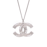 Chanel Chanel Coco Mark 17 year model pink / silver ladies rhinestone / metal necklace A rank used sinkjo