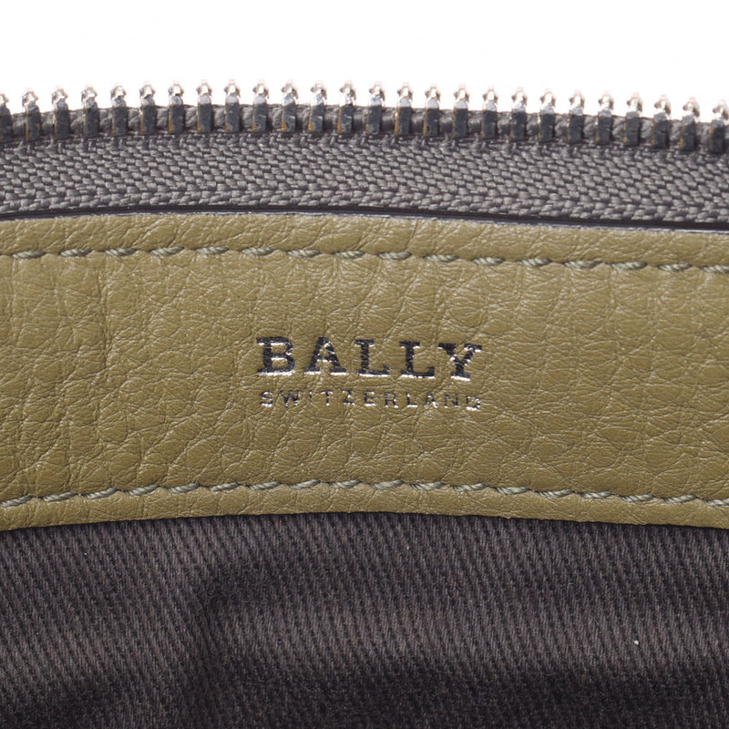 Bally Barry 2way Bag Olive Unisex Leather Press Tote Bag AB Rank Used Sinkjo