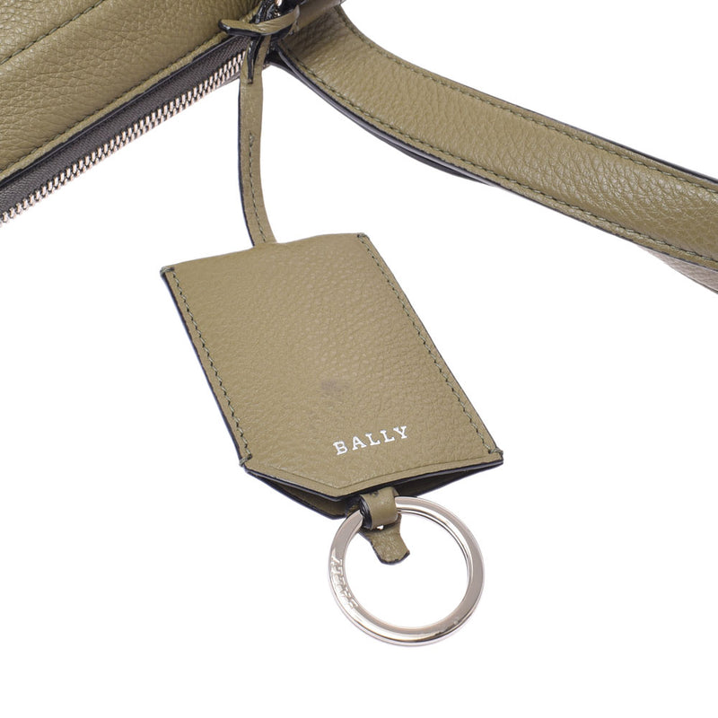 Bally Barry 2way Bag橄榄男女皆宜的皮革印刷机手提袋袋AB排名使用粉末jo