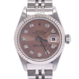 ROLEX ロレックス デイトジャスト 10Pダイヤ 69174G レディース WG/SS 腕時計 自動巻き ピンク文字盤 Aランク 中古 銀蔵