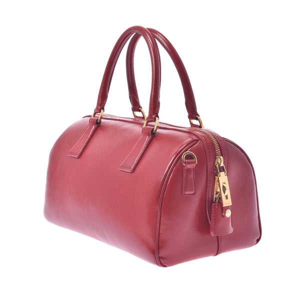 Prada Prada 2way Bag Red Gold Bracket BL0797 Ladies Safiano Novelni Handbag B Rank Used Silgrin