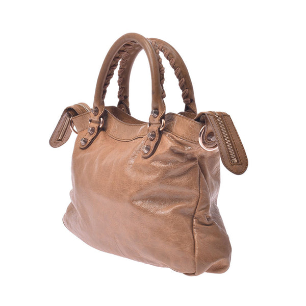 Balenciaga Valenciaga The Giant Town 2way Bag Light Brown 285434 Ladies Lam Skin Handbags AB Rank Used Silgrin