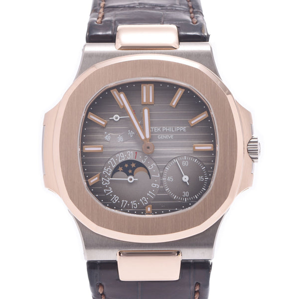 PATEK PHILIPPE Patek Philippe Naughty Petit Complication Back Sequin 5712GR-001 Men's PG / WG / Leather Watch Automatic Wrap Gray Table A-Rank Used Sinkjo