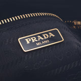 PRADA Prada Black/Flower Printed Gold Fittings 1NA021 Ladies Canvas Pouch A Rank Used Ginzo