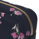 PRADA Prada Black/Flower Printed Gold Fittings 1NA021 Ladies Canvas Pouch A Rank Used Ginzo