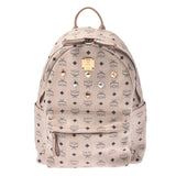 MCM MCM Moem Backpack Studs Beige Unisex PVC Rucks Day Pack AB Rank Used Silgrin