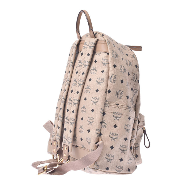 MCM MCM Moem Backpack Studs Beige Unisex PVC Rucks Day Pack AB Rank Used Silgrin