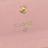 Chanel Chanel Coco button Salmon Pink Gold Bracket Women's Leather Coin Case AB Rank Used Sinkjo