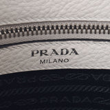 PRADA プラダ 白 シルバー金具 1BE023 ユニセックス カーフ ショルダーバッグ ABランク 中古 銀蔵