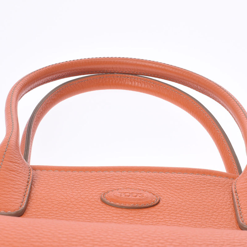 TOD'S Tods Tote Orange Ladies Calf Handbag A Rank Used Ginzo