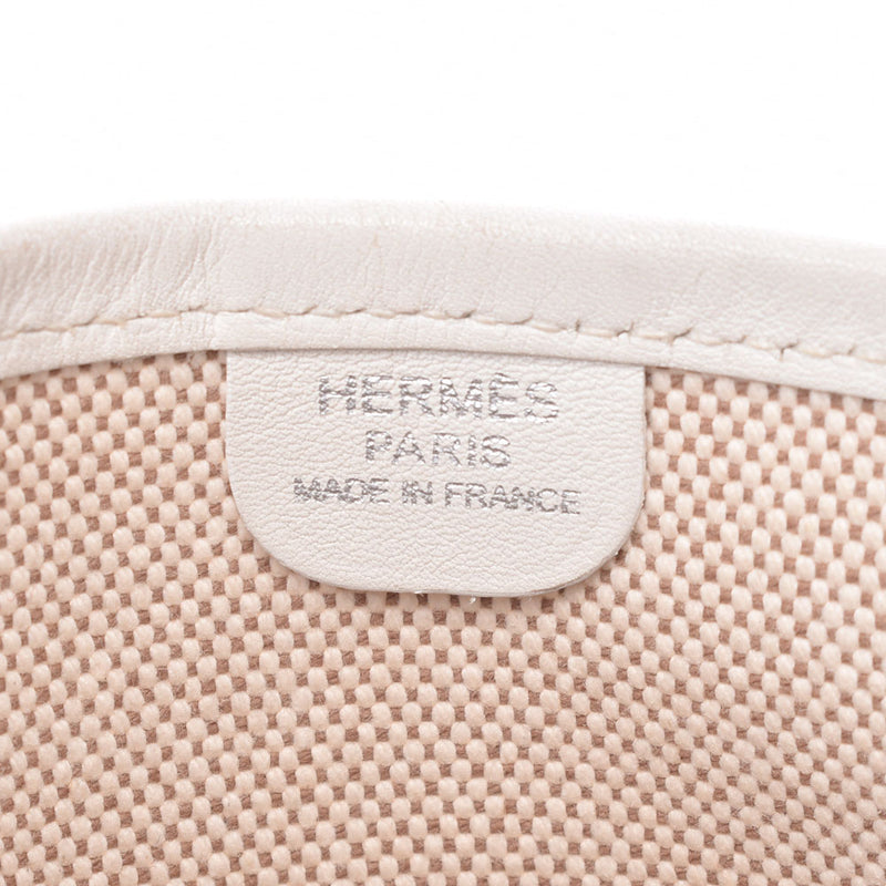 HERMES Hermes Evelyn 2 GM Beige /White □K Engraved (circa 2007) Unisex Twal Ash / Swift Shoulder Bag AB Rank Used Ginzo