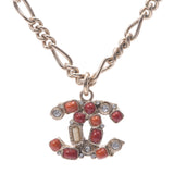 CHANEL Chanel Cocomark, 2006, model Ladies GP/ Carstone Stone necklace, AB, rank used silver rag.