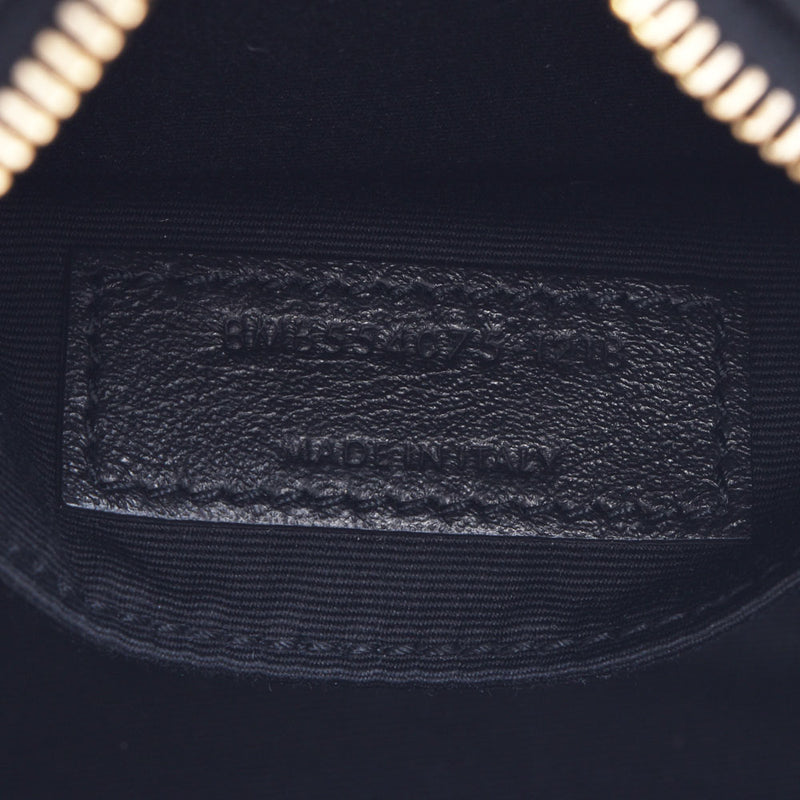 Yves Saint Laurent Ives Saint Laurent Vickey Black Gold Bracket Ladies Enamel Shoulder Bag A-Rank Used Silgrin