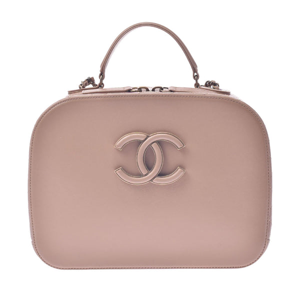 Chanel Chanel 2way连锁单肩包米色金支架女式皮革单肩包A级使用Silgrin
