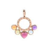 BVLGARI Bulgari Allegra Multi Stone Heart Women's K18YG Pendant Top A-Rank Used Sinkjo