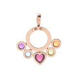 BVLGARI Bulgari Allegra Multi Stone Heart Women's K18YG Pendant Top A-Rank Used Sinkjo