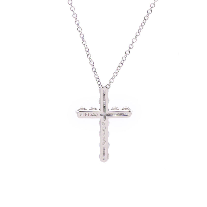 TIFFANY&Co. ティファニー スモールクロス ユニセックス PT950/ダイヤ ネックレス Aランク 中古 銀蔵