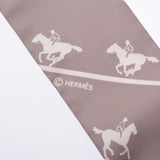 HERMES Hermes Twirie Les Allures/Le ALLURE Riding Pattern Grey Ladies Silk 100% Scarf AB Rank Used Ginzo