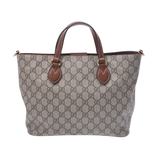 GUCCI Gucci GG Scrim 2way Bag Beige / Black 473887 Unisex GG Sprim Canvas Handbag A-Rank Used Sinkjo