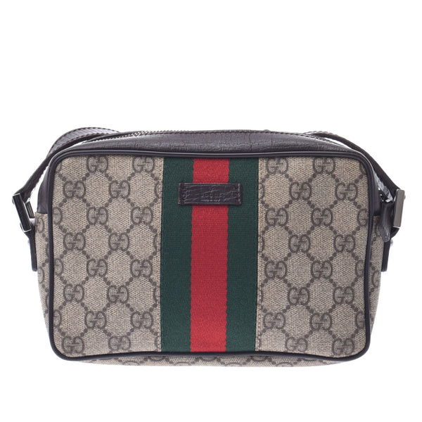 GUCCI Gucci Beige / Brown 162910 Unisex GG Sprim Canvas Leather Shoulder Bag B Rank Used Silgrin
