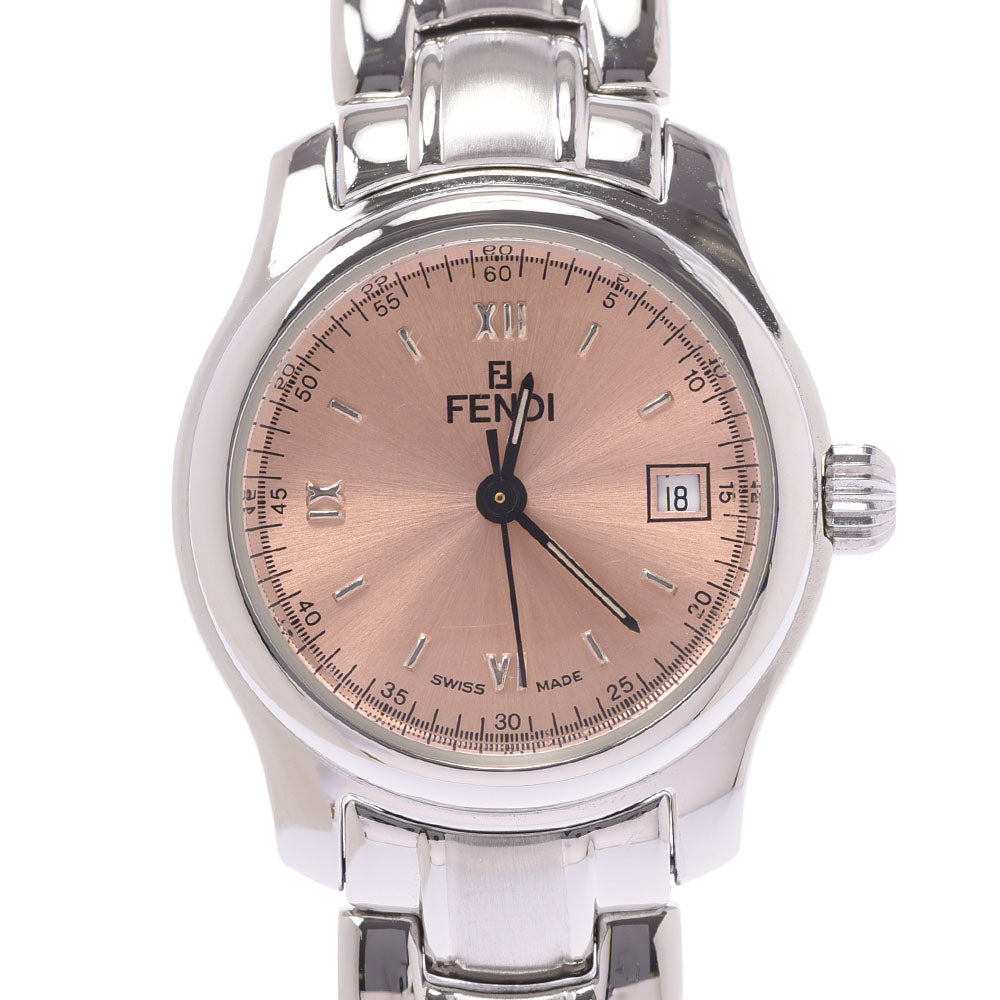 美品 フェンディ ブースラ 8010L 腕時計 クオーツ ピンク文字盤 ラバー SS レディース FENDI 【1-240001055376】
