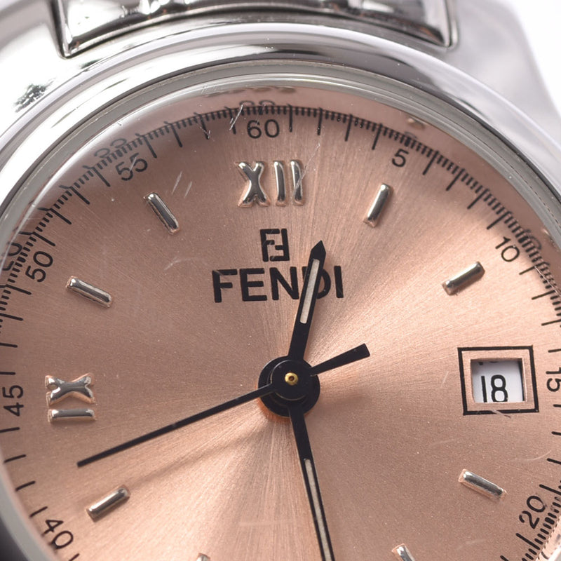 《人気》 FENDI 腕時計 サーモンピンク デイト クォーツ レディース s良好ベゼル