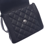 Chanel Chanel Matrasse Black Silver Flock Ladies Caviar Skin Semi-Shoulder Bag A-Rank Used Sinkjo