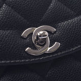 Chanel Chanel Matrasse Black Silver Flock Ladies Caviar Skin Semi-Shoulder Bag A-Rank Used Sinkjo