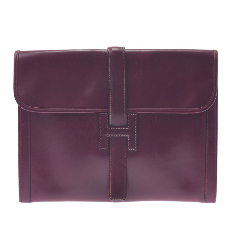 Hermes Hermes Gig GM Rouge Ash ○ I Enggain (around 1979) Unisex Box Card Clutch Bag B Rank Used Silgrin