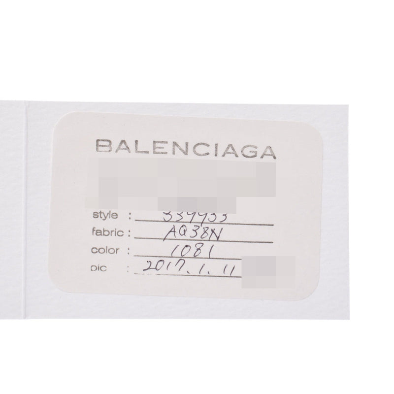 BALENCIAGA バレンシアガ ネイビーカバス S アイボリー系/黒 レディース キャンバス/レザー ハンドバッグ Bランク 中古 銀蔵