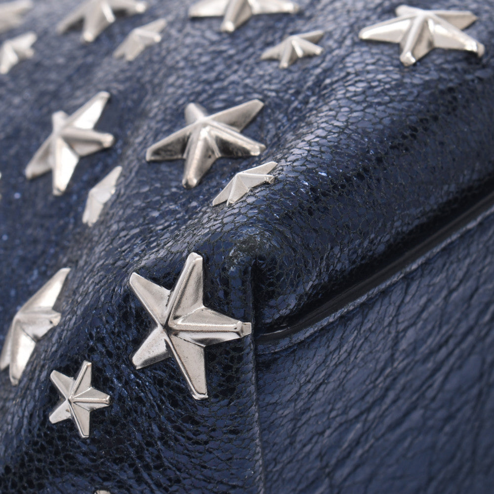 ジミーチュウサシャ トートバッグ スタースタッズ ブルーメタリック