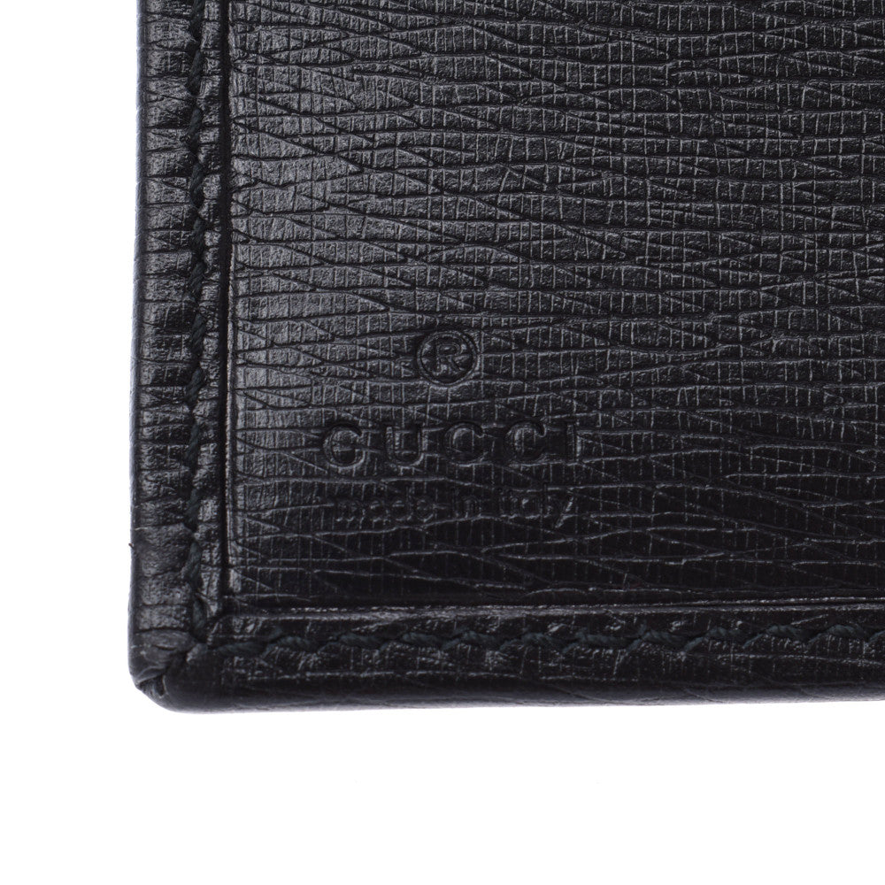 GUCCI グッチ 黒 255852 ユニセックス レザー 二つ折り財布 新同 中古 銀蔵