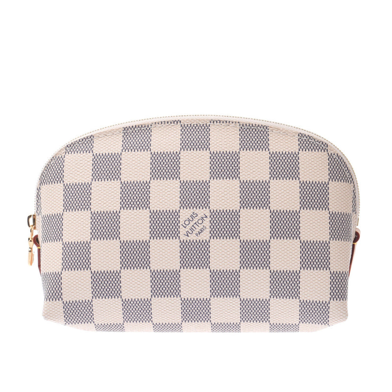 路易威登路易威登Damier Azul Pochette化妆品白色N60024男女皆宜的Damier Azul帆布袋未使用的Silgrin