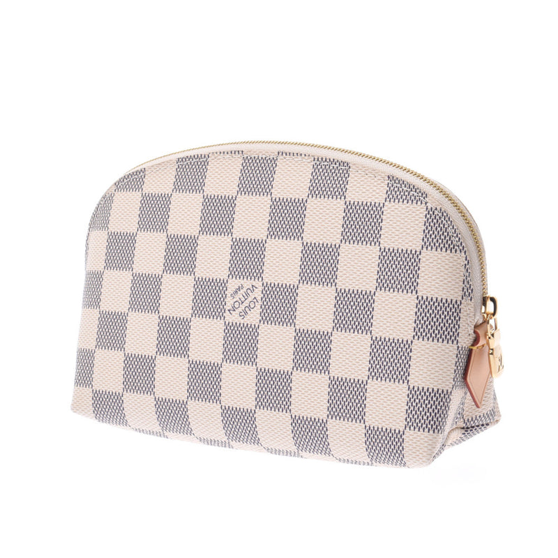 路易威登路易威登Damier Azul Pochette化妆品白色N60024男女皆宜的Damier Azul帆布袋未使用的Silgrin