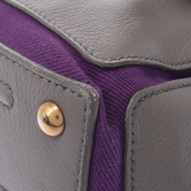 Saint Laurent Sun Laurent Muse Tu 2way Bag Gray / Purple 283761 Women's Leather / Canvas Handbags AB Rank Used Sinkjo