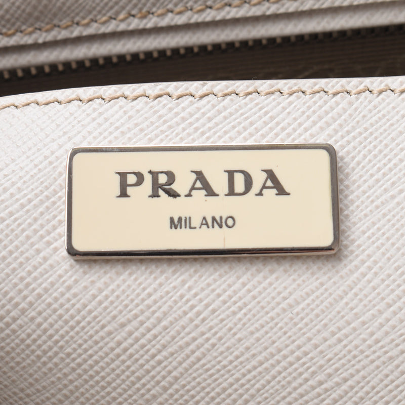 PRADA プラダ 2WAYバッグ 白 シルバー金具 1BA274 レディース サフィアーノ ハンドバッグ Bランク 中古 銀蔵