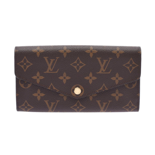 Louis Vuitton Louis Vuitton Monogram Portfoille Sarah Brown M60531 Unisex Monogram Canvas Long Wallet A-Rank Used Silgrin