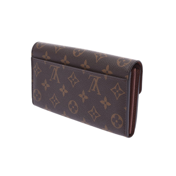 Louis Vuitton Louis Vuitton Monogram Portfoille Sarah Brown M60531 Unisex Monogram Canvas Long Wallet A-Rank Used Silgrin