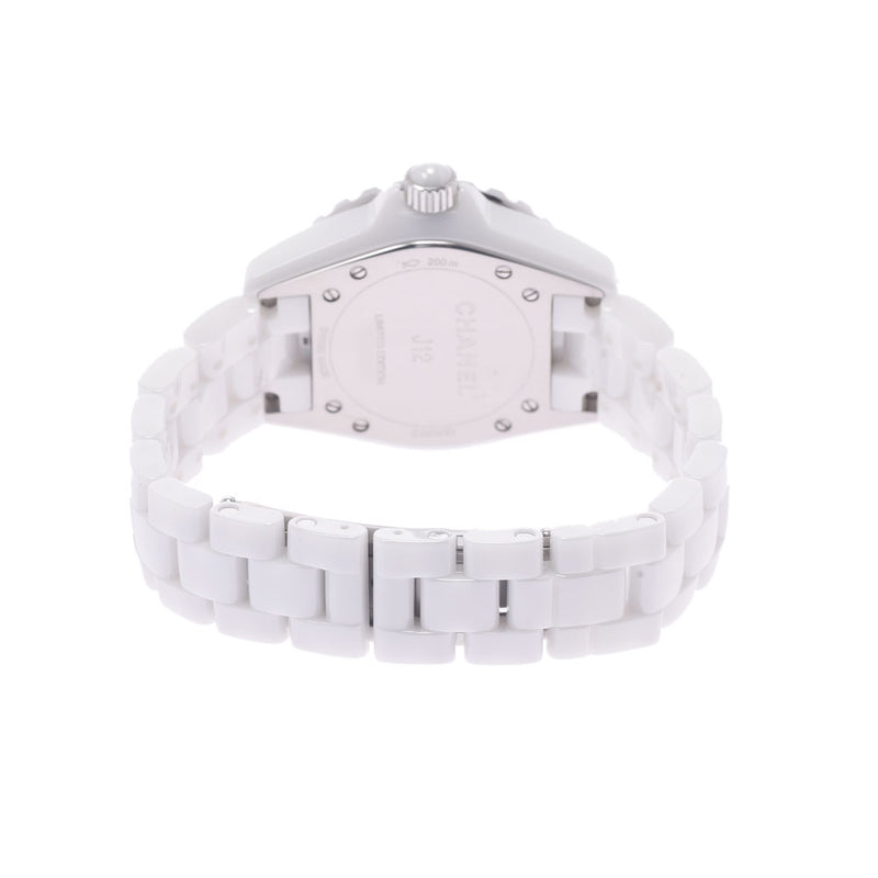 CHANEL Chanel J12 33mm Blue Light / Limited 2000 H3826 Women White Ceramic / SS Watch Quartz White Figure A Rank Used Silgrin