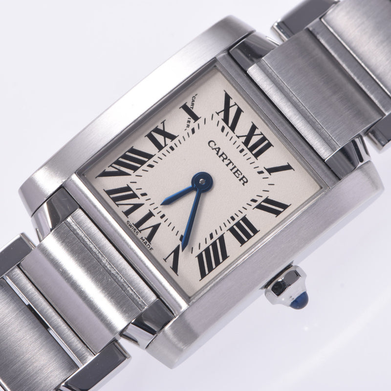 Cartier Cartier Tank Française Sm2384 Women's SS Watch Quartz Ivory Characters A-Rank Used Sinkjo