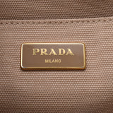 Prada Prada Kanapamini米色1BG439女式帆布手提包B等级使用水池