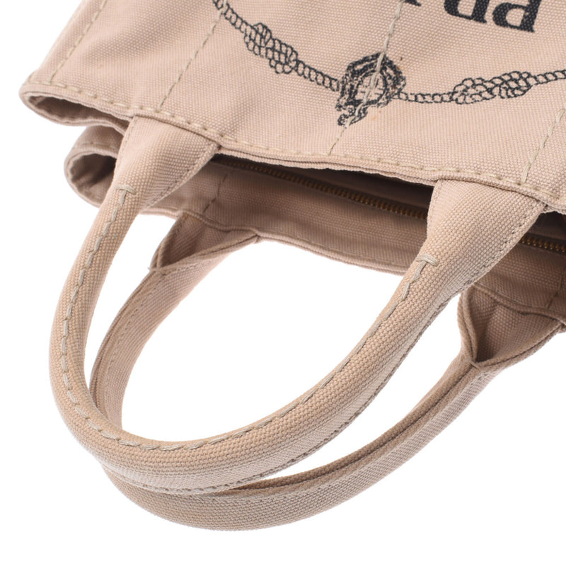 PRADA Prada Kanapamini Beige 1BG439 Women's Canvas Tote Bag B Rank Used Sinkjo