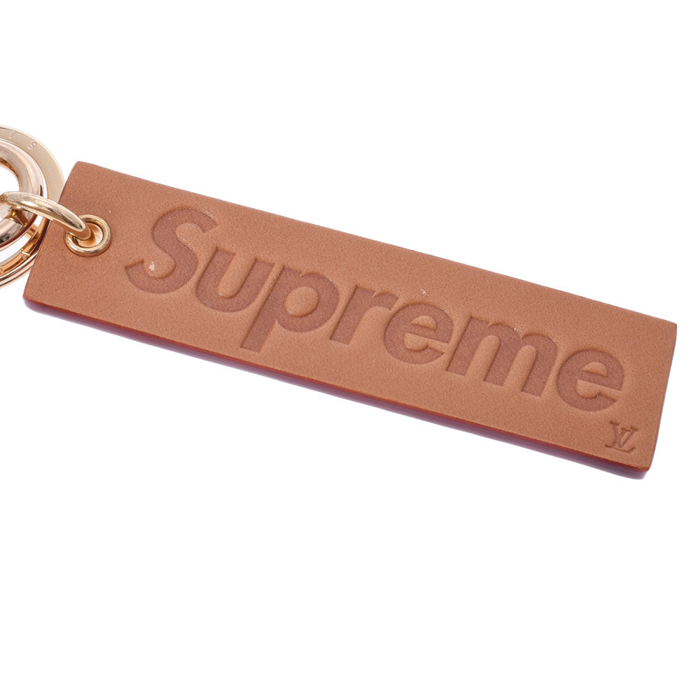 ルイヴィトンSupremeコラボ ダウンタウン キーリング ブラウン ゴールド金具 ユニセックス ヌメ革 キーホルダー MP2075 LOUIS  VUITTON – 銀蔵オンライン