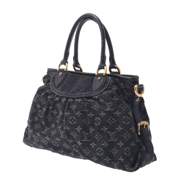 LOUIS VUITTON ルイヴィトン モノグラムデニム ネオカビィ MM 2WAYバッグ 黒 M95351 ユニセックス モノグラムデニム ハンドバッグ ABランク 中古 銀蔵