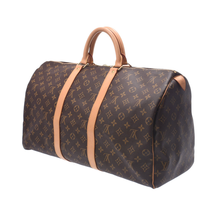 LOUIS VUITTON Ruiviton Monogram, 50 Browne, M41426, M41426 Unsex, Canvas, Bostong Bag, AB Rank, Used Silver Ball.