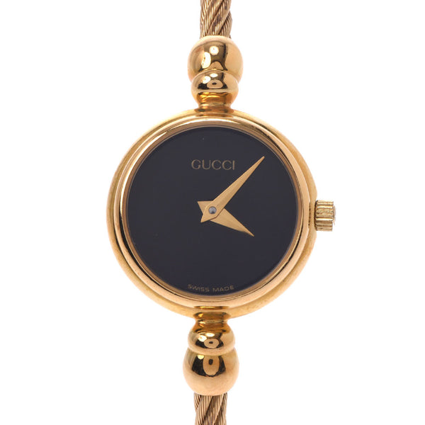 GUCCI Gucci Bangle Watch 2700.2.L Women's GP Watch Quartz Black Table A-Rank Used Sinkjo