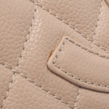 Chanel Chanel Matrasse PST链手提包米色黄金支架女士鱼子酱皮手提包袋AB排名使用